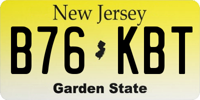 NJ license plate B76KBT