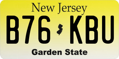 NJ license plate B76KBU