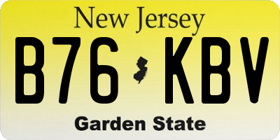NJ license plate B76KBV