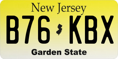 NJ license plate B76KBX