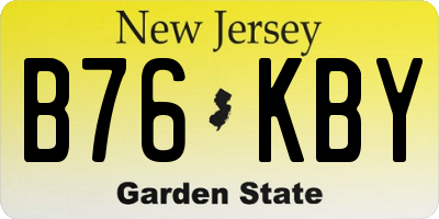NJ license plate B76KBY