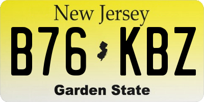 NJ license plate B76KBZ