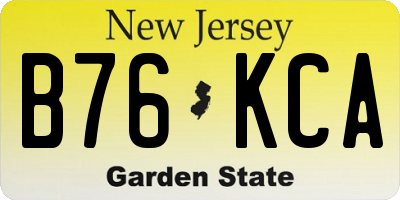 NJ license plate B76KCA