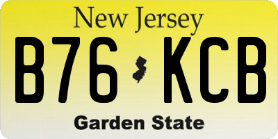 NJ license plate B76KCB