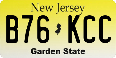 NJ license plate B76KCC