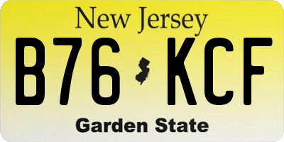 NJ license plate B76KCF