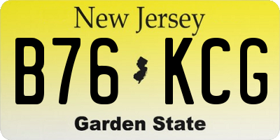 NJ license plate B76KCG