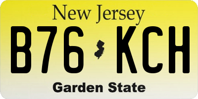 NJ license plate B76KCH