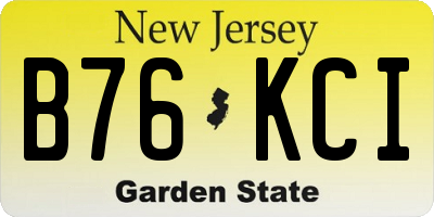 NJ license plate B76KCI