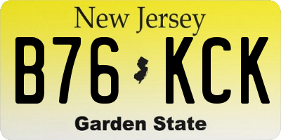 NJ license plate B76KCK