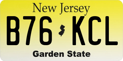 NJ license plate B76KCL