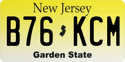NJ license plate B76KCM