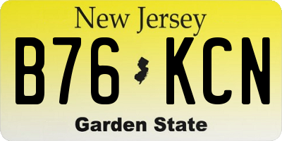 NJ license plate B76KCN