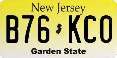NJ license plate B76KCO