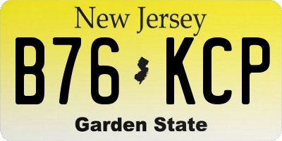 NJ license plate B76KCP