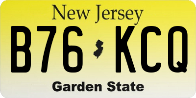 NJ license plate B76KCQ