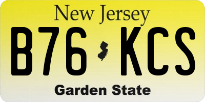 NJ license plate B76KCS
