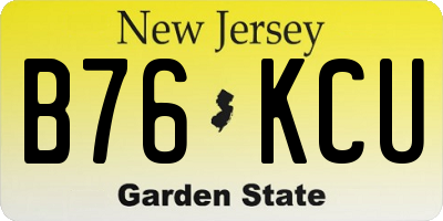 NJ license plate B76KCU