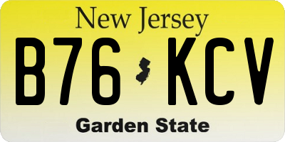 NJ license plate B76KCV