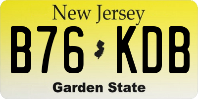 NJ license plate B76KDB