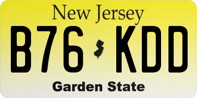 NJ license plate B76KDD