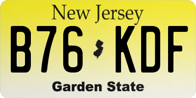 NJ license plate B76KDF