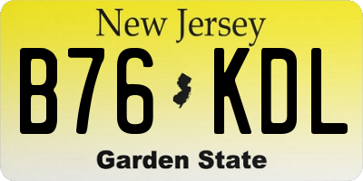 NJ license plate B76KDL