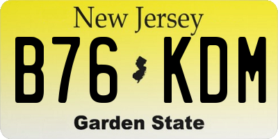 NJ license plate B76KDM