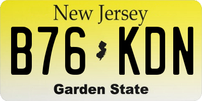 NJ license plate B76KDN