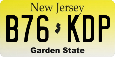 NJ license plate B76KDP