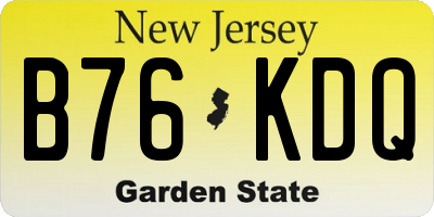 NJ license plate B76KDQ