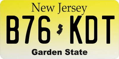 NJ license plate B76KDT