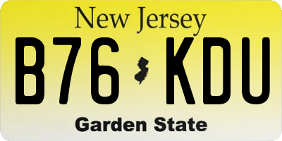 NJ license plate B76KDU