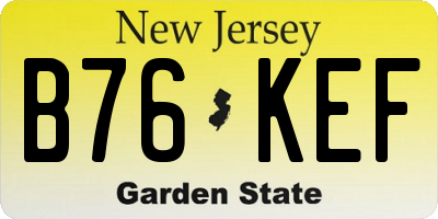 NJ license plate B76KEF
