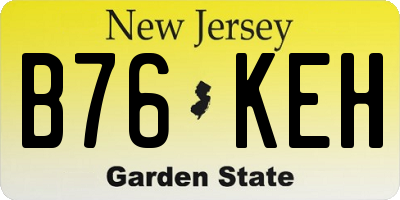 NJ license plate B76KEH
