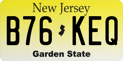 NJ license plate B76KEQ
