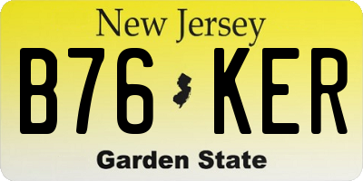NJ license plate B76KER