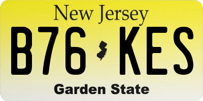 NJ license plate B76KES