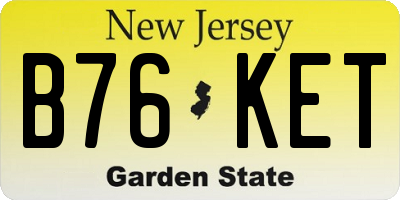 NJ license plate B76KET