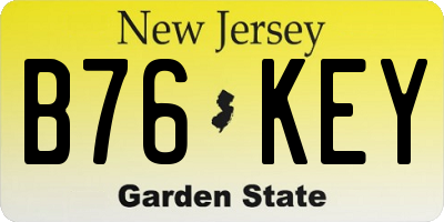 NJ license plate B76KEY