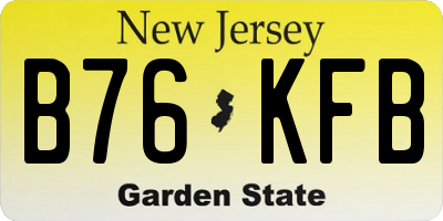 NJ license plate B76KFB
