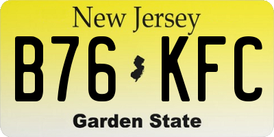 NJ license plate B76KFC