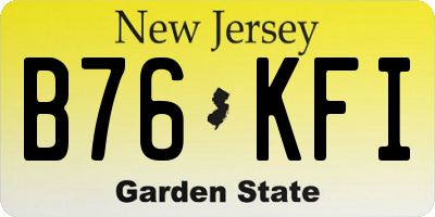 NJ license plate B76KFI