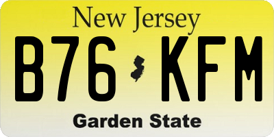 NJ license plate B76KFM