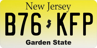 NJ license plate B76KFP