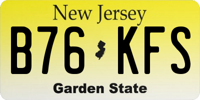 NJ license plate B76KFS