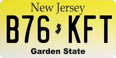 NJ license plate B76KFT