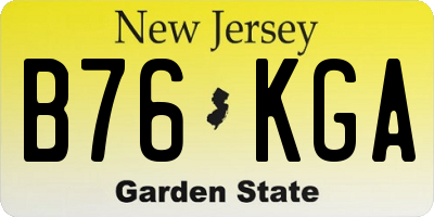 NJ license plate B76KGA