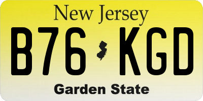 NJ license plate B76KGD