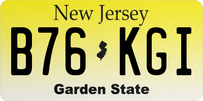 NJ license plate B76KGI